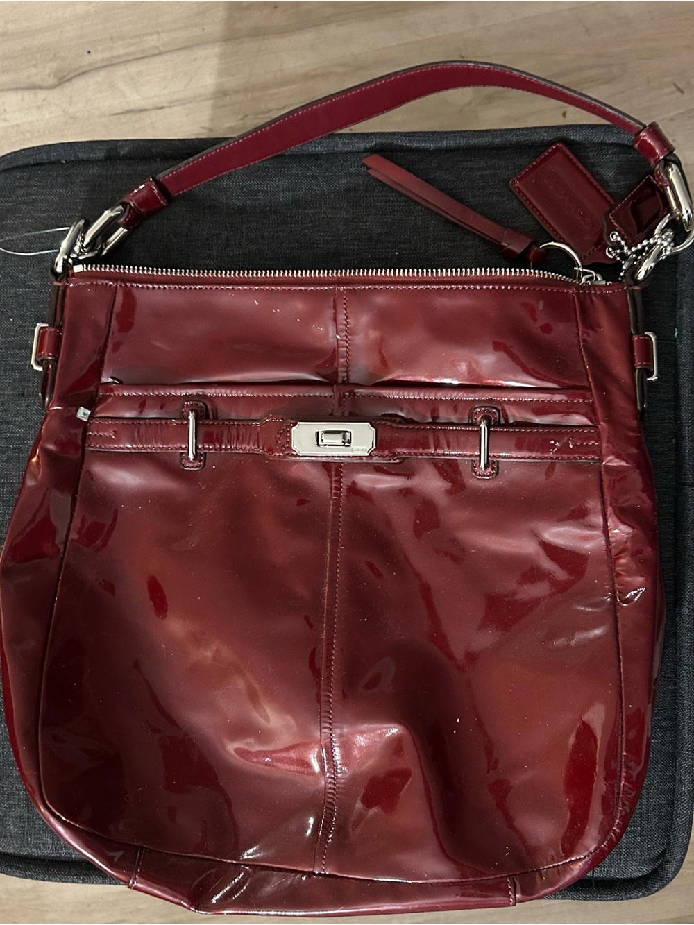 Coach Red Patent Leather Shoulder Bag